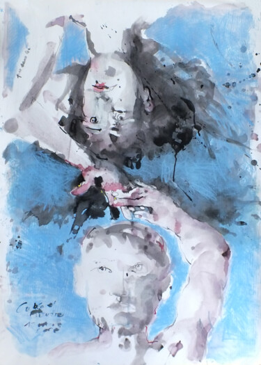 제목이 "Orphée et Eurydice…"인 그림 Anne Cardot로, 원작, 잉크