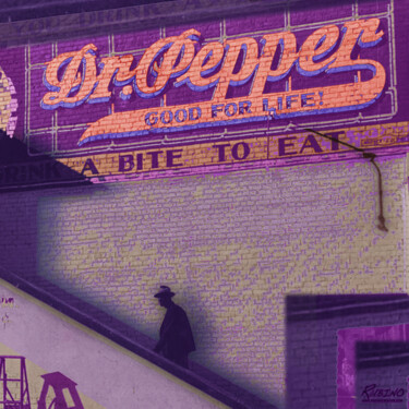 绘画 标题为“Dr Pepper Blues” 由Tony Rubino, 原创艺术品, 丙烯 安装在木质担架架上