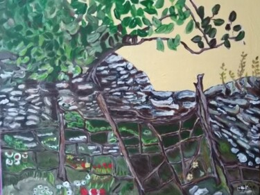Painting titled "espaces oublies" by Michele Glaize, Original Artwork, Acrylic Mounted on Wood Stretcher frame