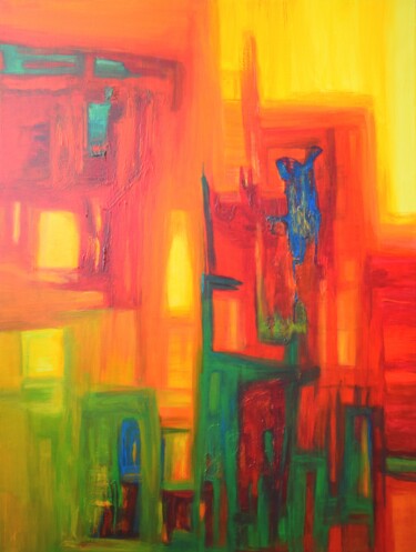 Malerei mit dem Titel "Seelenwanderung / T…" von Gisela Zimmermann, Original-Kunstwerk, Acryl Auf Keilrahmen aus Holz montie…
