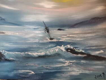 Peinture intitulée "Will arrive" par Pascal Jung, Œuvre d'art originale, Huile