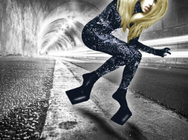 绘画 标题为“Lady Gaga In City T…” 由Tony Rubino, 原创艺术品, 丙烯 安装在木质担架架上