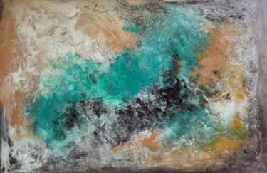 绘画 标题为“Mint freshness” 由Natalie Aleksejeva (NatalieVerve), 原创艺术品, 颜料 安装在木质担架架上