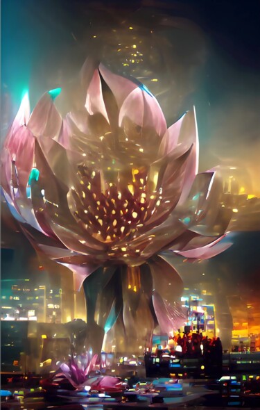 Digital Arts titled "BIG MAGICAL LOTUS M…" by Mahesh Tolani, Original Artwork, 3D Modeling