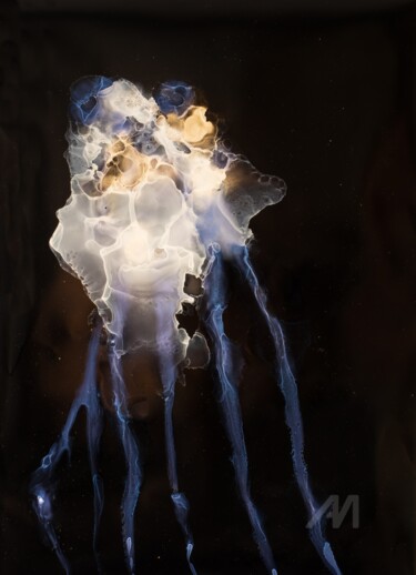 绘画 标题为“jellyfish in the oc…” 由Natalja Surikova, 原创艺术品, 墨