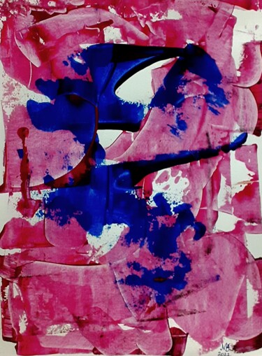 Schilderij getiteld "Blue Blood" door Marianne Huizinga, Origineel Kunstwerk, Acryl