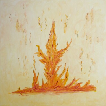 绘画 标题为“"Le feu"” 由Solange Palacios Dupont, 原创艺术品, 油 安装在木质担架架上