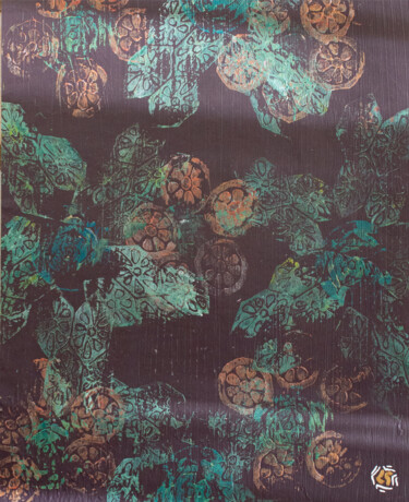 "Fleurs de sous bois" başlıklı Baskıresim Léa Coutureau tarafından, Orijinal sanat, Linocut