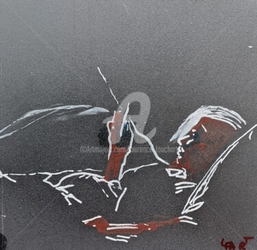 「Vous avez un message」というタイトルの描画 Laurence Fauchartによって, オリジナルのアートワーク, 水彩画