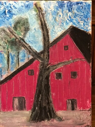 Painting titled "Refugio" by Nilda Raw, Original Artwork, Oil