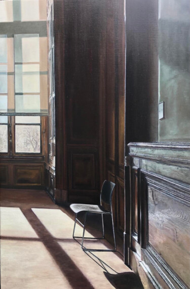 Malerei mit dem Titel "Hibernation au Louv…" von Catherine Porée, Original-Kunstwerk, Öl Auf Keilrahmen aus Holz montiert