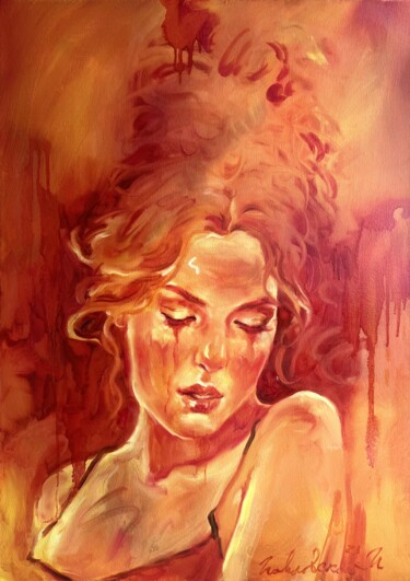 绘画 标题为“Burnt Wings” 由Isolde Pavlovskaya, 原创艺术品, 油 安装在木质担架架上