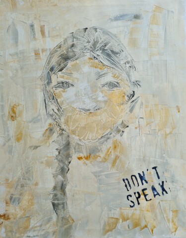 「Don't speak」というタイトルの絵画 Marijke Molによって, オリジナルのアートワーク, オイル