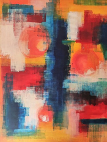 Schilderij getiteld "Threee" door Thia Path, Origineel Kunstwerk, Acryl