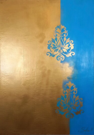 Painting titled "Desert Flowers" by Sofia Nikolaou, Original Artwork, Acrylic