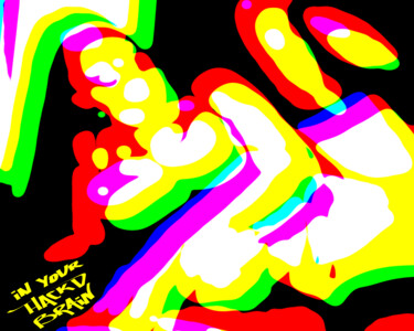 In Your HACKD BRAIN, n1 Digital Arts titled "In Your HACKD BRAIN…" by Hackdbrain, Original Artwork, 2D Digital Work Mounted on Plexiglass
