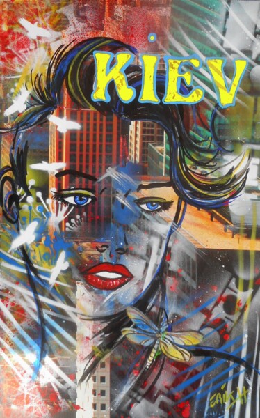 Peinture intitulée "Kiev,portrait fémin…" par Erik Hils, Œuvre d'art originale, Acrylique