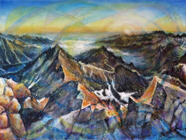 绘画 标题为“Sunrise in the moun…” 由Ľubomír Korenko, 原创艺术品, 丙烯 安装在木质担架架上