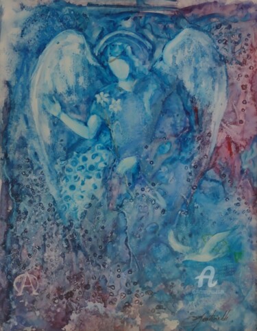 「Arcanjo Gabriel」というタイトルの絵画 Rosa Martinelliによって, オリジナルのアートワーク, 水彩画