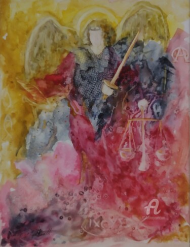 「Miguel Arcanjo」というタイトルの絵画 Rosa Martinelliによって, オリジナルのアートワーク, 水彩画