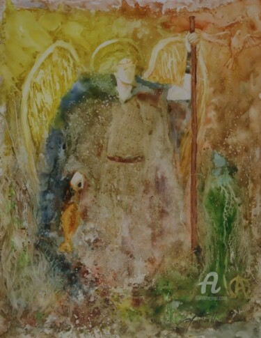 「Rafael Arcanjo」というタイトルの絵画 Rosa Martinelliによって, オリジナルのアートワーク, 水彩画