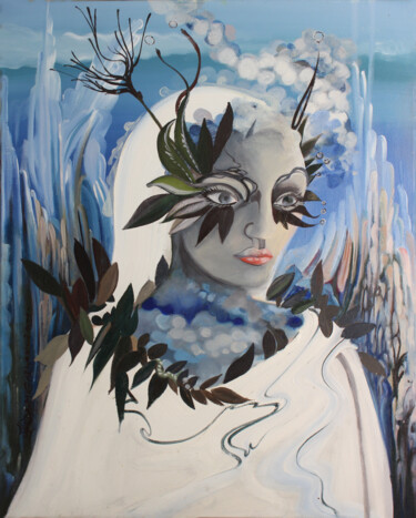 PORTRAIT DE ANNE BUFFET imaginée. 绘画 标题为“PORTRAIT DE ANNE BU…” 由Hilda Garman, 原创艺术品, 油 安装在木质担架架上