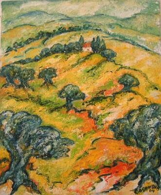 Peinture intitulée "Les oliviers de Kab…" par Christiane Casanova, Œuvre d'art originale