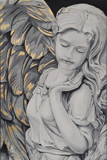 绘画 标题为“Yin and Yang ANGEL 2” 由Janka Janny Wagner, 原创艺术品, 油