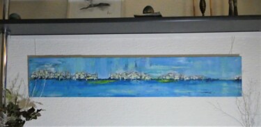 Malerei mit dem Titel "Panorama in blau" von Urs, Original-Kunstwerk, Acryl Auf Keilrahmen aus Holz montiert