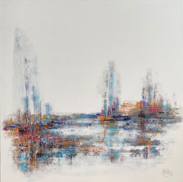 Peinture intitulée "Brumes de paradis" par Muller Odette, Œuvre d'art originale, Acrylique Monté sur Châssis en bois