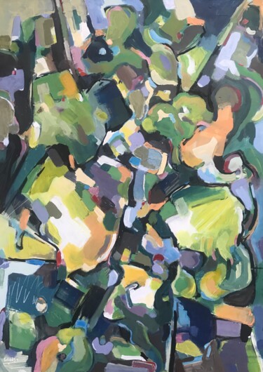 绘画 标题为“Forêt 4” 由Jean-François Groisy, 原创艺术品, 丙烯 安装在木质担架架上