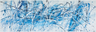 Painting titled "Swirls Blue 1" by Simon Findlay, Original Artwork, Acrylic