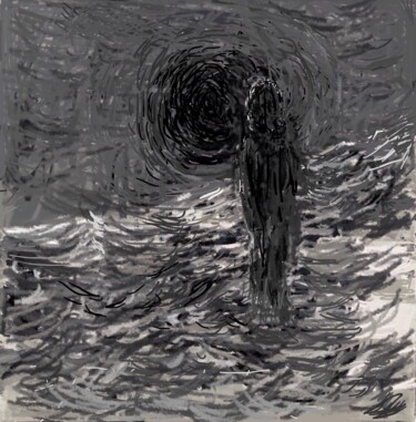 Arts numériques intitulée "Devant le soleil et…" par Olga Richir, Œuvre d'art originale, Encre