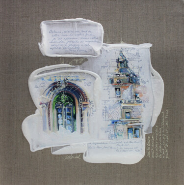 Painting titled "PUGLIA 23" by Sandrine Blondel, Original Artwork, Acrylic Mounted on Wood Stretcher frame