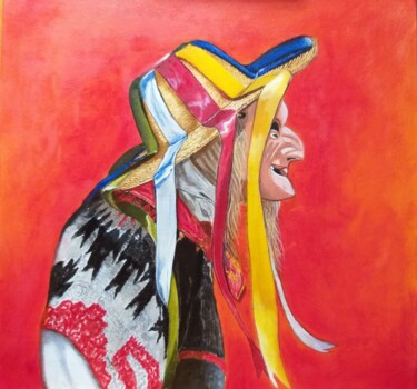 Pintura titulada "Baile del Viejito" por Rodolfo Rivera, Obra de arte original, Oleo