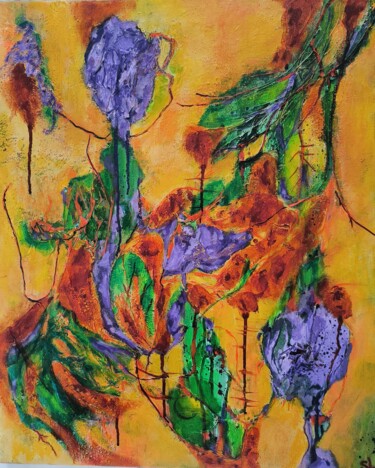 La tribu silencieuse 绘画 标题为“La tribu silencieuse” 由Silvia Inés Larrañaga (Silvia Inés Larr), 原创艺术品, 墨 安装在木质担架架上