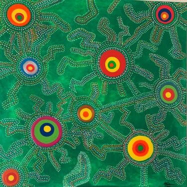 Peinture intitulée "Sun" par Elise H, Œuvre d'art originale, Acrylique