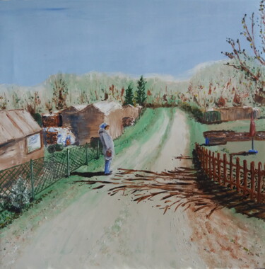 Rund um Schwabmünchen Schrebergärten 7/14 Painting titled "Rund um Schwabmünch…" by Karin Sternberg, Original Artwork, Oil