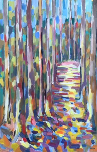 绘画 标题为“Forêt 5” 由Jean-François Groisy, 原创艺术品, 丙烯 安装在木质担架架上