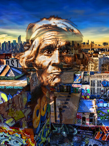 Ghost Tribe Native Americans in New York Sepia 绘画 标题为“Ghost Tribe Native…” 由Tony Rubino, 原创艺术品, 丙烯 安装在木质担架架上
