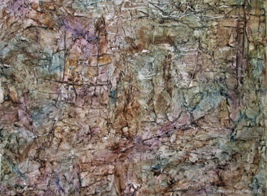 Painting titled "Fossiles V" by Maryse Lapointe, Original Artwork, Oil