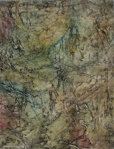 Painting titled "Fossiles 7" by Maryse Lapointe, Original Artwork, Oil