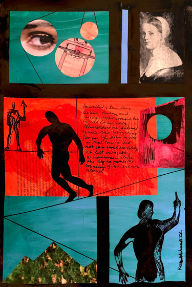 绘画 标题为“Tightrope Walker” 由Koola Adams, 原创艺术品, 拼贴