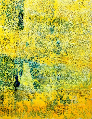 Painting titled "L ' ARBRE BLEU" by Leylane Ferret, Original Artwork, Oil