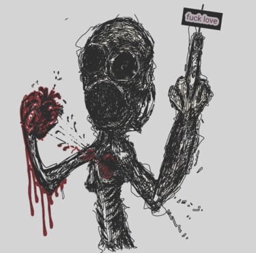 Digitale Kunst mit dem Titel "F*ck love" von Darkartffo, Original-Kunstwerk, 2D digitale Arbeit