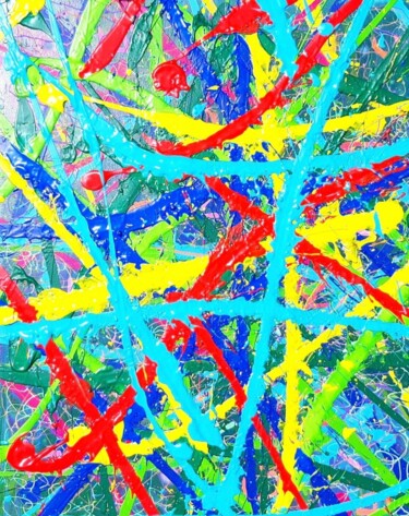 Schilderij getiteld "SÉROTONINE" door Youcef Bendou, Origineel Kunstwerk, Acryl