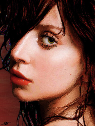 Lady Gaga Close Up 绘画 标题为“Lady Gaga Close Up” 由Tony Rubino, 原创艺术品, 丙烯 安装在木质担架架上