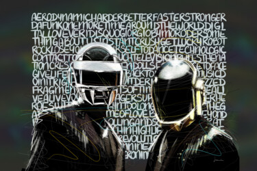 数字艺术 标题为“Tribute to Daft Punk” 由Jean-Michel Botsen, 原创艺术品, 数字油画