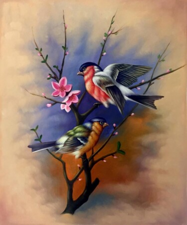 Peinture intitulée "Sparrow 510D" par James Shang, Œuvre d'art originale, Huile Monté sur Châssis en bois