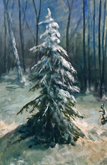 제목이 "Fur-tree"인 미술작품 Yuriy Piskunov로, 원작, 기름 나무 들것 프레임에 장착됨